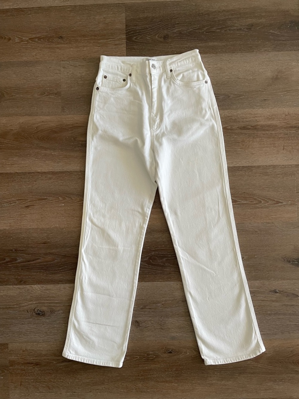 AGOLDE High-Rise Pinch Straight Leg Jeans in White